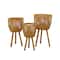 Brown Bamboo Bohemian Planter, Set of 3" 26", 23", 20"